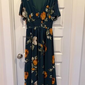 Floral V-Neck Maxi Dress